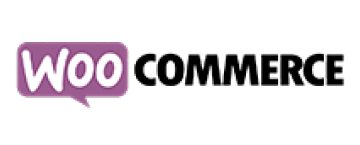 WooCommerce logo featuring a purple speech bubble and bold black text.