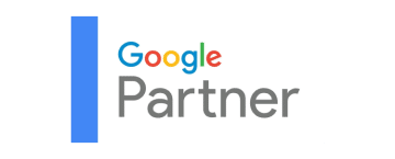 Google Partner badge with colorful logo and sleek design.