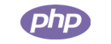 PHP logo in purple with a stylized oval background