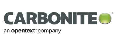 Carbonite logo with green dot, showcasing an Opentext company branding.