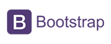 Bootstrap logo in purple and gray with a letter 'B' icon.