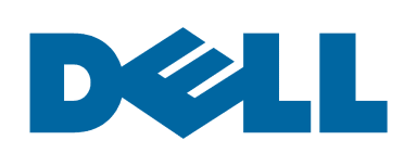 Dell blue logo on a white background, showcasing the iconic stylized 