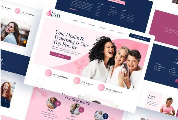 Vibrant web design showcasing health and well-being theme with diverse women smiling.