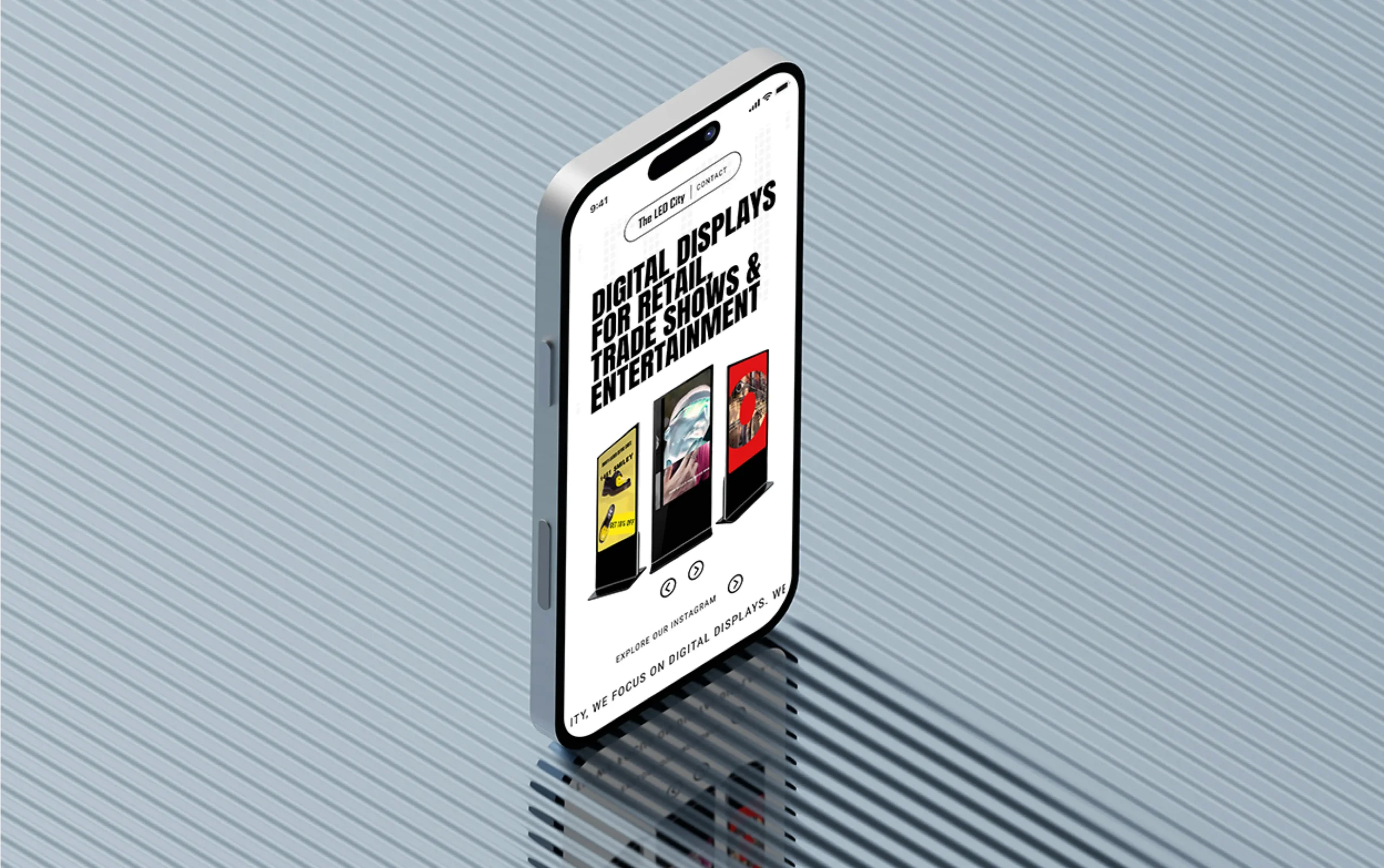 Smartphone displaying vibrant urban art on a sleek, reflective surface.