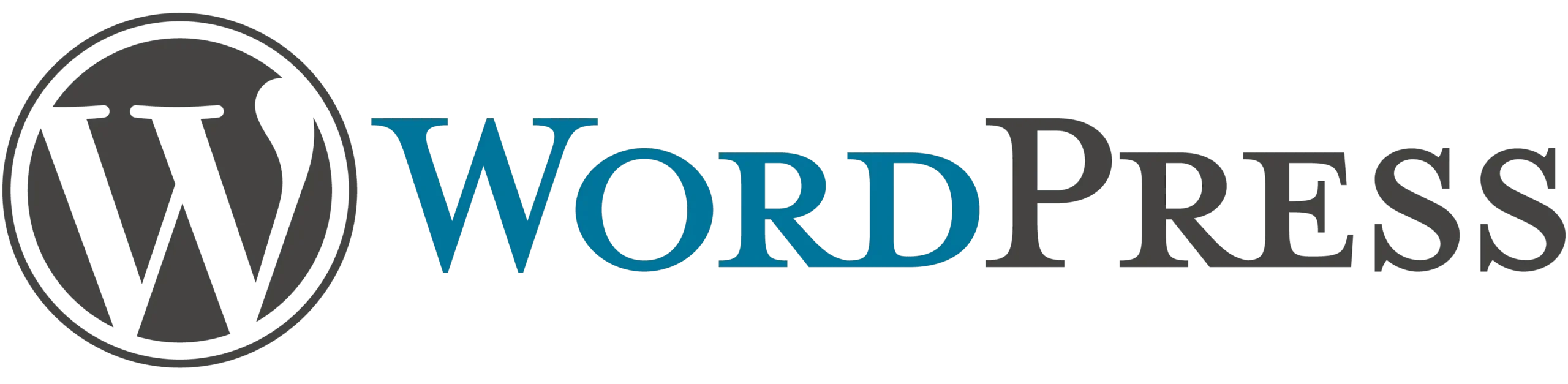 WordPress logo featuring the iconic blue and black design.