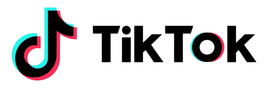 TikTok logo with musical note symbol representing the popular social media platform.