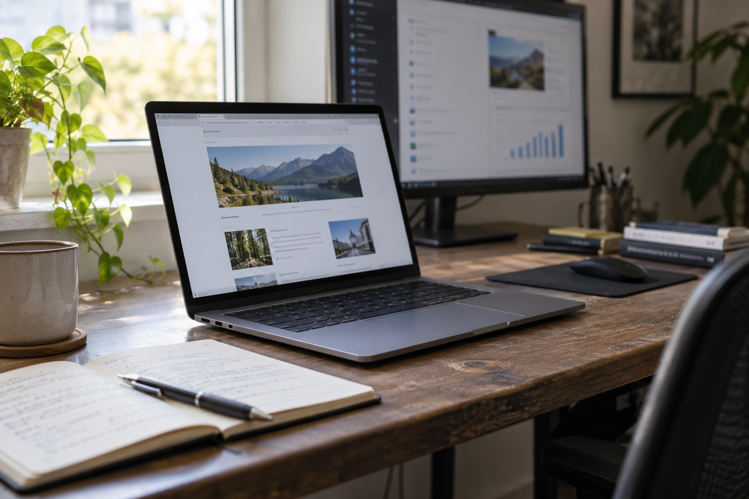 Laptop displaying a website during a content and usability review